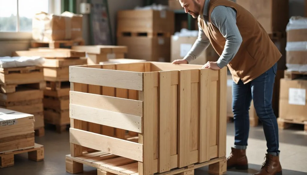 Pickup, palletizing, shipping, crating